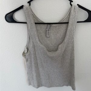 Skims Gray Ribbed Tank Top